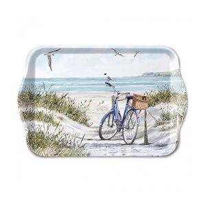 Dienblad Fiets op het strand
