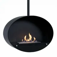 Halifax Black - 80 cm | ScandiFlames | Plafond bio-ethanol haard | Zwart
