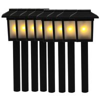 8x Tuinlamp fakkel / tuinverlichting met vlam effect 34,5 cm