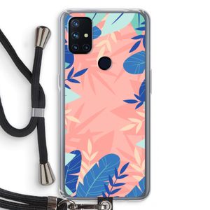 Tropisch: OnePlus Nord N10 5G Transparant Hoesje met koord