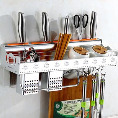 50cm 2 Chopstick cilinders 6 haken keuken multifunctionele enkellaags muur opknoping meshouder opslag rek