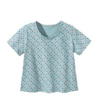 Gestippeld T-shirt van bio-katoen, waterblauw Maat: 134/140