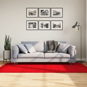 Vloerkleed laagpolig zacht en wasbaar 100x200 cm rood