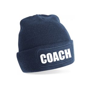 Bellatio Decorations Coach muts volwassenen - navy - coach - wintermuts - beanie - one size - unisex One size  -