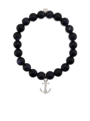 Sydney Evan bracelet en or blanc 14ct à perles en aventurine - Bleu