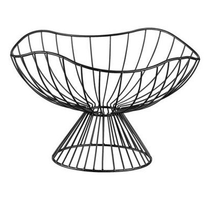 Fruitschaal - zwart - 18xØ28 cm - Leen Bakker