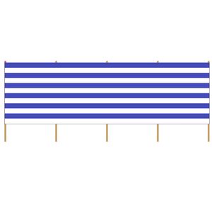 Strand/camping windscherm gestreept wit/donkerblauw 3 x 1,5 meter