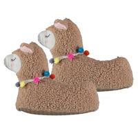 Apollo meisjes / jongens sloffen alpaca / lama - dieren pantoffels - lichtbruin - maat 31-32