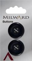 Milward Knoop Blauw/Zwart Met Sierrand 22mm (2 stuks)