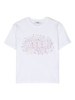 MSGM Kids t-shirt en coton à logo strassé - Blanc