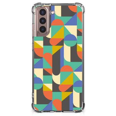 Samsung Galaxy S21 Plus Doorzichtige Silicone Hoesje Funky Retro Samsung Galaxy S21 Plus Doorzichtige Silicone Hoesje Funky Retro