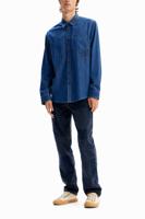 Shirt met patch en zakken - BLUE - XL
