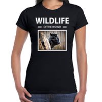 Zwarte panter t-shirt met dieren foto wildlife of the world zwart voor dames - thumbnail