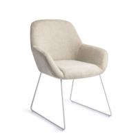Jesper Home Eetkamerstoel 'Kushi' Slide White, kleur Ivory Ivy
