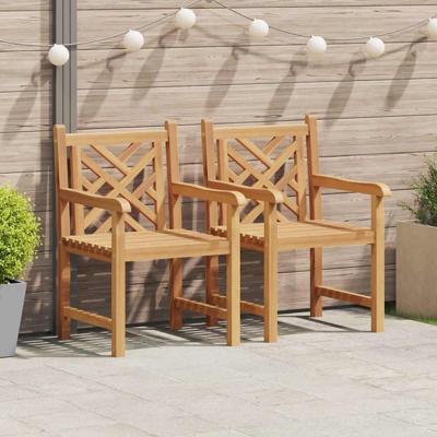 Tuinstoel 2 pcs Bruin 58 x 60 x 90 cm Massief teakhout