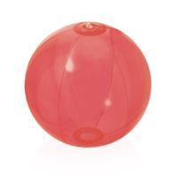 Opblaasbare strandbal plastic - transparant rood - D28 cm - Strand buiten zwembad speelgoed