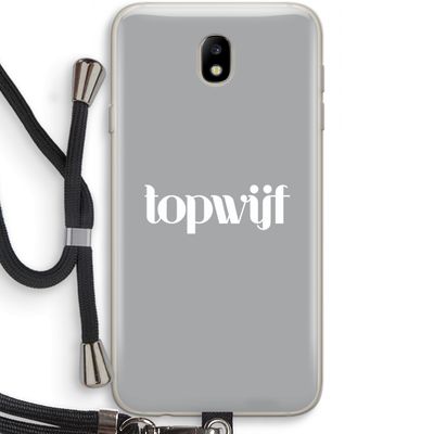 Topwijf Grijs Wit: Samsung Galaxy J7 (2017) Transparant Hoesje met koord