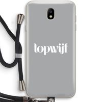 Topwijf Grijs Wit: Samsung Galaxy J7 (2017) Transparant Hoesje met koord
