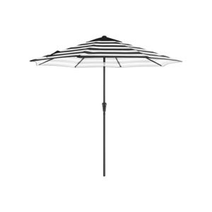 Ø 265 cm opvouwbare parasol met zwengel, Zwart + Wit