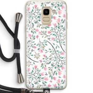 Sierlijke bloemen: Samsung Galaxy J6 (2018) Transparant Hoesje met koord