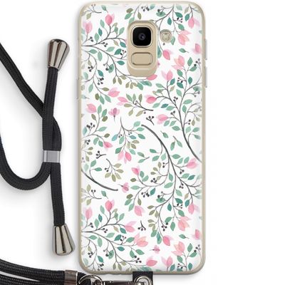Sierlijke bloemen: Samsung Galaxy J6 (2018) Transparant Hoesje met koord