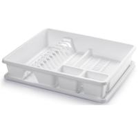 Afwas afdruiprek met lekbak - ivoor - kunststof - 48 x 38 x 9 cm