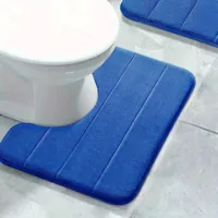 SoftStripe Badkamer Toilet U-mat - Absorberend & Antislip Microvezel Tapijt