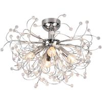 LED Plafondlamp 4-lichts E14 Rond Mat Chroom Aluminium