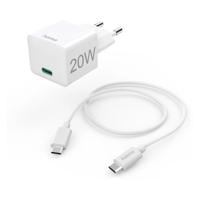 Hama Snellader met oplaadkabel USB-C mini-oplader PD 20 W 1 m Oplader Wit