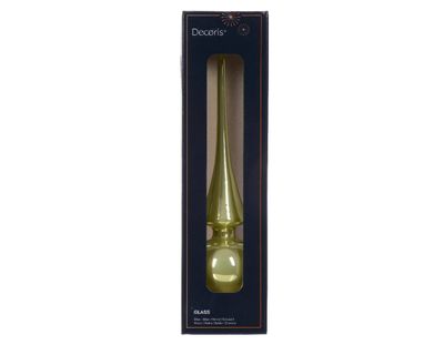 Piek glas d6h26 cm pistache I kerst - Decoris