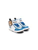 Moschino Kids baskets en cuir à patch Teddy Bear - Blanc