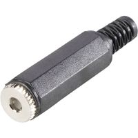 TRU COMPONENTS 1578806 Jackplug 3,5 mm Bus, recht Aantal polen: 4 Stereo Zwart 1 stuk(s) - thumbnail