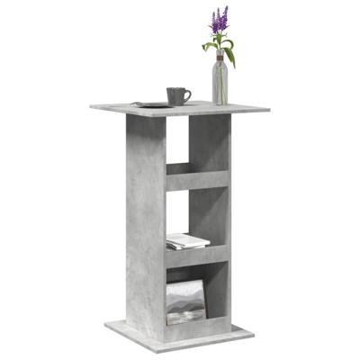 Bartafel met opbergruimte 60x60x102 cm bewerkt hout betongrijs