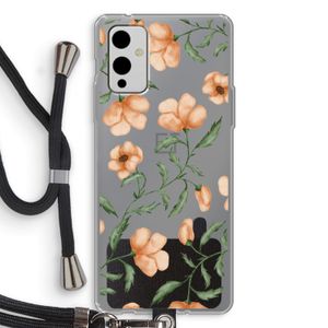 Peachy flowers: OnePlus 9 Transparant Hoesje met koord