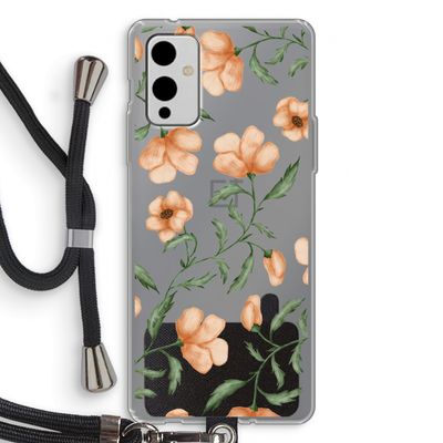 Peachy flowers: OnePlus 9 Transparant Hoesje met koord