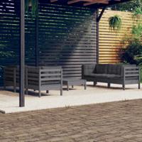 7-delige Loungeset met antracietkleurige kussens grenenhout