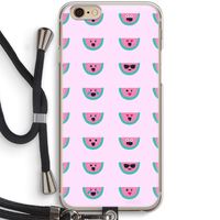 Smiley watermeloenprint: iPhone 6 / 6S Transparant Hoesje met koord