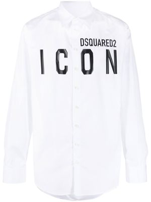 DSQUARED2 chemise en coton à logo imprimé - Blanc