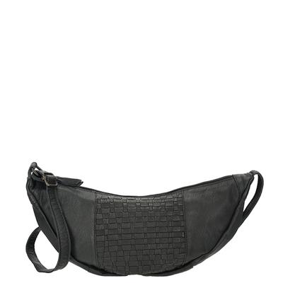 Enrico Benetti Leren Moon Bag Schoudertas Sicily Zwart