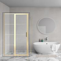 Aqua Vista Draaideur - 100x200 cm - met vast deel - Brushed Yellow Titanium R-BYT-C100-FFF