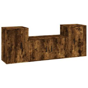 The Living Store TV-meubelset Modern - Gerookt Eiken - 1x 80 x 34.5 x 40 cm - 2x 40 x 34.5 x 60 cm