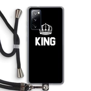King zwart: Samsung Galaxy S20 FE / S20 FE 5G Transparant Hoesje met koord