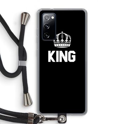 King zwart: Samsung Galaxy S20 FE / S20 FE 5G Transparant Hoesje met koord