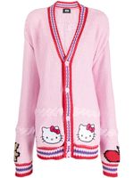 GCDS cardigan à logo brodé - Rose