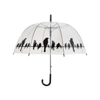 Esschert Design 8714982106354 paraplu Zwart, Transparant Staal Polypropyleen (PP) Volledig formaat - thumbnail