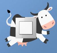 Muursticker stopcontact Koeien achter