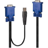 Lindy 32185 toetsenbord-video-muis (kvm) kabel Zwart 1 m