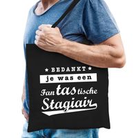 Katoenen cadeau tas / shopper fantastische stagiair zwart heren