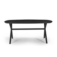 Giga Meubel - Eettafel Zwart 180cm Deens Ovaal - Mangohout - X-Poot