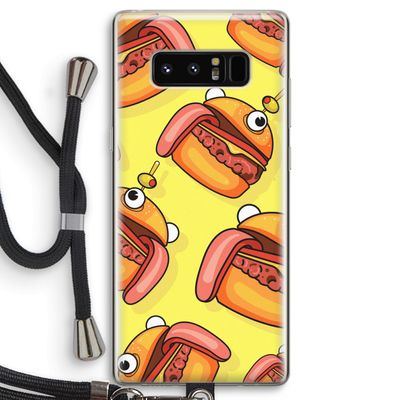 Hamburger: Samsung Galaxy Note 8 Transparant Hoesje met koord